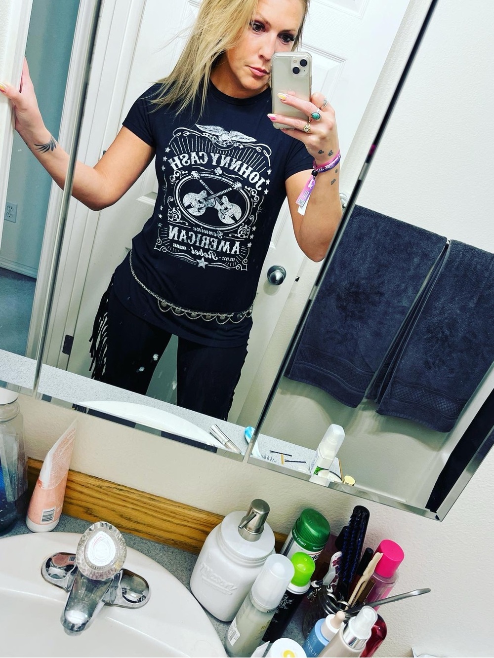 Johnny Cash Black Graphic Tee - Women’s Shirt